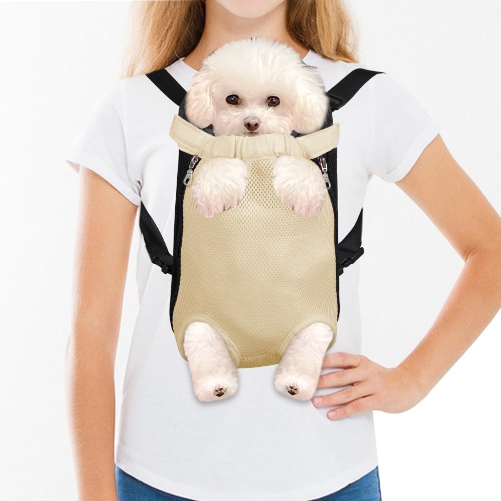 FEimaX Dog Carrier Backpack Pet Legs Out Front Cat Travel Bag, Adjustable Puppy Backpacks Carriers