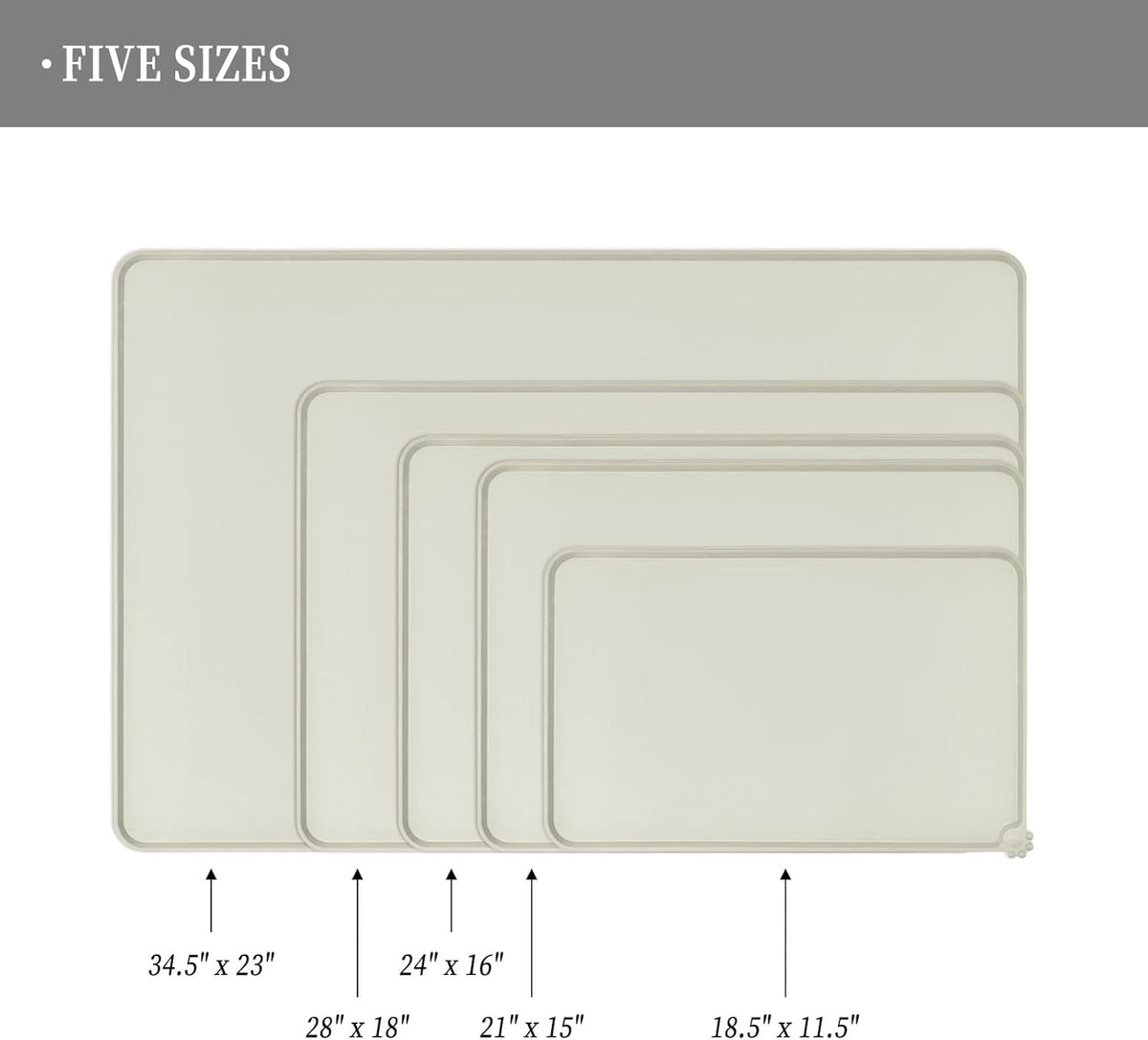 Waterproof Pet Feeding Mat with High Raised Edges, Heavier and Thicker Placemats for Cat Dog Water