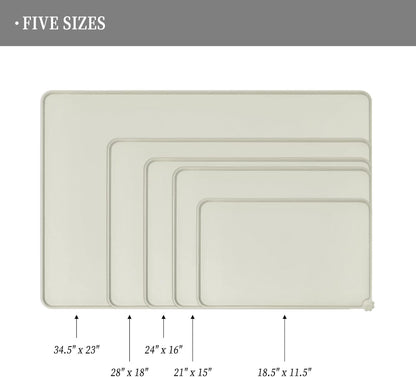 Waterproof Pet Feeding Mat with High Raised Edges, Heavier and Thicker Placemats for Cat Dog Water