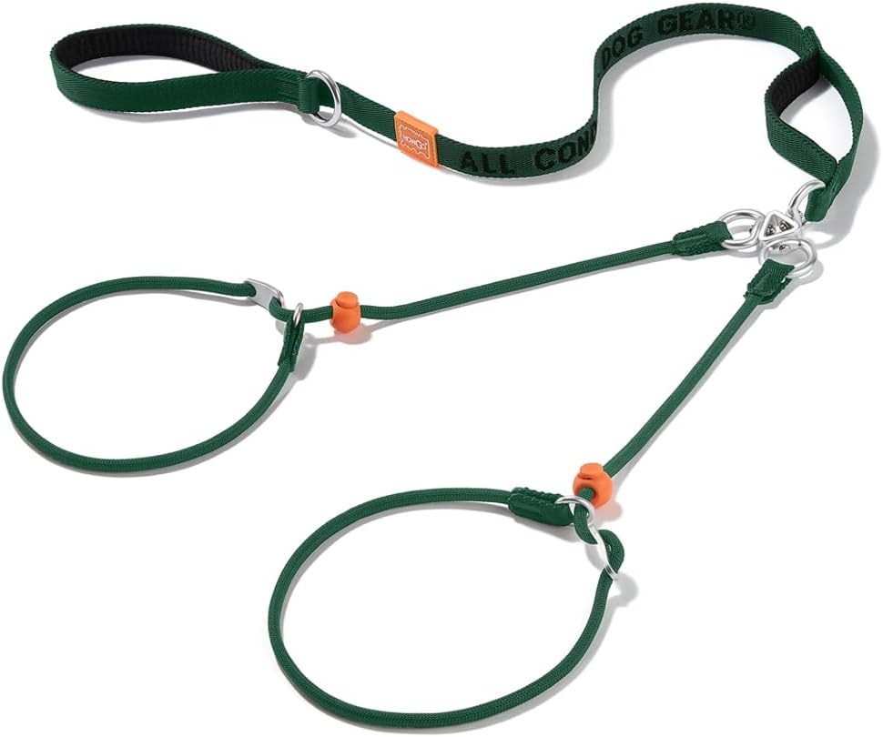 Howgo Double Slip Leash Slip Lead with Two Handles| Dual Dog Slip Lead for 2 Dogs,360° Swivel No