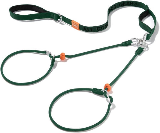 Howgo Double Slip Leash Slip Lead with Two Handles| Dual Dog Slip Lead for 2 Dogs,360° Swivel No