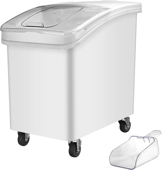 Ingredient Storage Bin,31 Gallon Dispenser Bin with Scoop for Dry Food, Sugar, Baking
