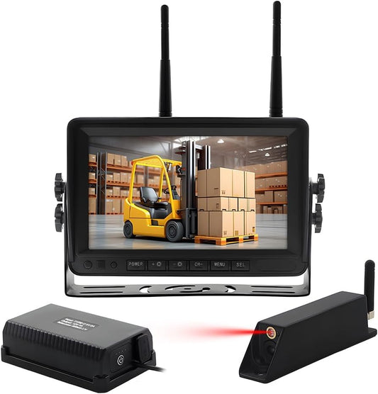 7-inch Forklift Reversing Monitor, HD Night Vision 1080P Magnetic Wireless Reversing Camera