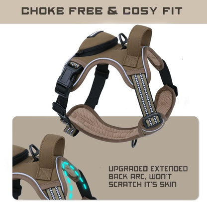 No Pull Dog Harness for Large Dogs, Adjustable No Choke Pet Vest with Dog Leash Fit Smart