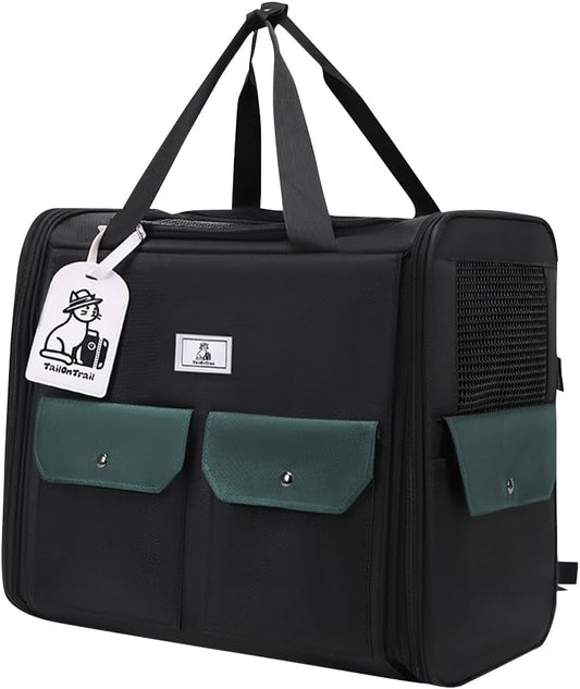 Dog Backpack, Pet Backpack with Breathable Mesh, Pet Travel Carrier with Soft Padded, Reinforced