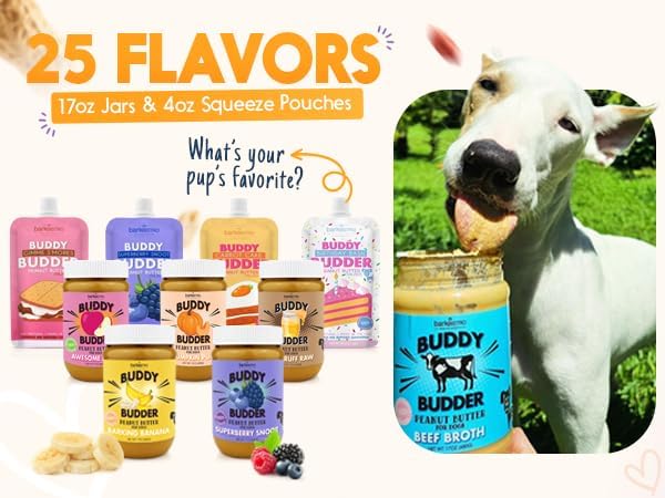 Relax Rover Buddy Budder (Stress + Anxiety), 100% Natural Dog Peanut Butter, Dog Supplment, Made in