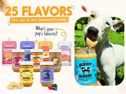 Relax Rover Buddy Budder (Stress + Anxiety), 100% Natural Dog Peanut Butter, Dog Supplment, Made in