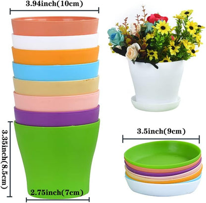 50 Pack 4 Inch Plant Pots Bulk Small Plastic Planters Pots with Drainage Holes Flower Pot for