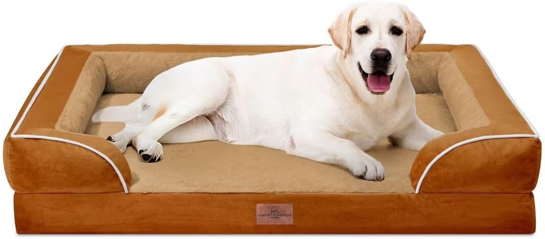 Comfort Expression Orthopedic Dog Beds for Extra Large Dogs, PV Washable Dogs Sofa Beds Jumbo