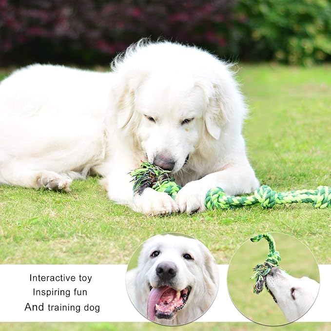 SHARLOVY Dog Toys for Large Dogs and Aggressive Chewers, Indestructible XL Durable Dog Toy,5-Knot