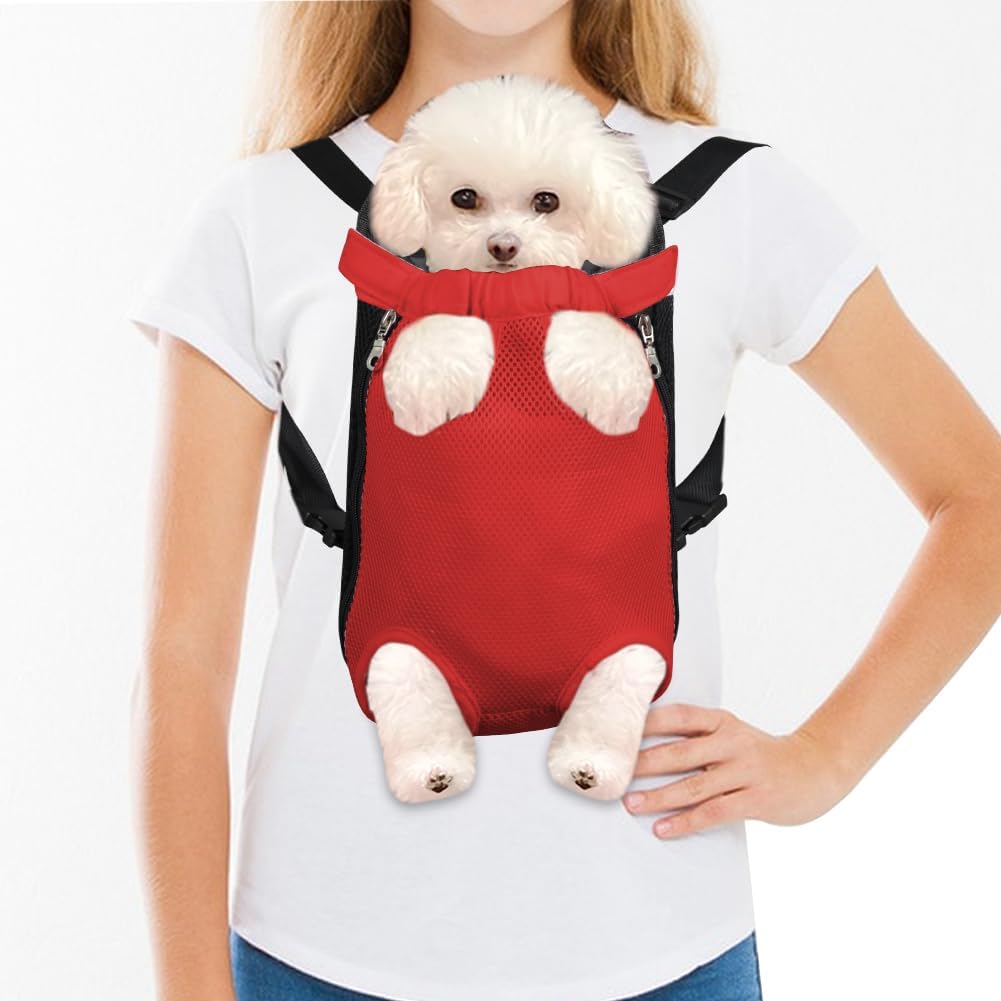 FEimaX Dog Carrier Backpack Pet Legs Out Front Cat Travel Bag, Adjustable Puppy Backpacks Carriers