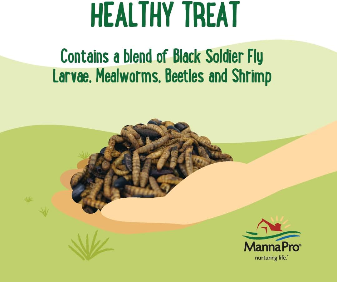 Manna Pro Farmhouse Favorites Quirky Quatro Crunch – 100% Natural Protein Treat for Mixed Flocks