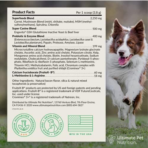 Ultimate Pet Nutrition Nutra Thrive Canine, 40-in-1 Nutritional Powder Supplement for Dogs with