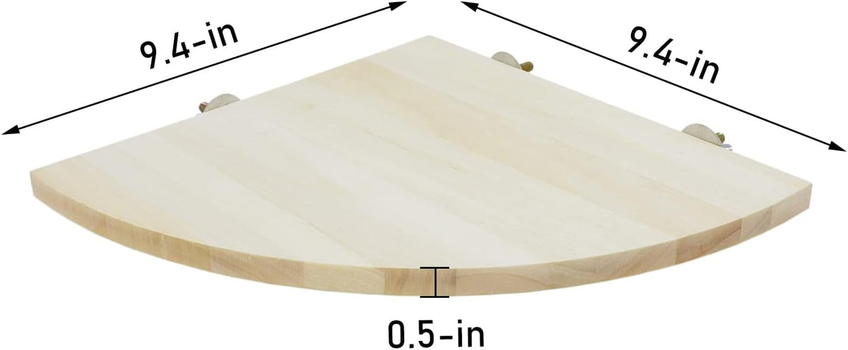 Wontee Bird Perch Stand 2 Pack Wooden Platform Corner Ledge for Budgies Cockatiels Conures African