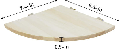 Wontee Bird Perch Stand 2 Pack Wooden Platform Corner Ledge for Budgies Cockatiels Conures African