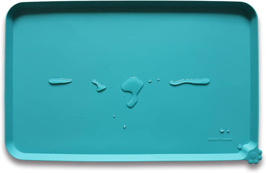 Hoki Found Silicone Non Slip Pet Feeding Mats - Dog Cat Bowl Placemats - Waterproof Food Mats for