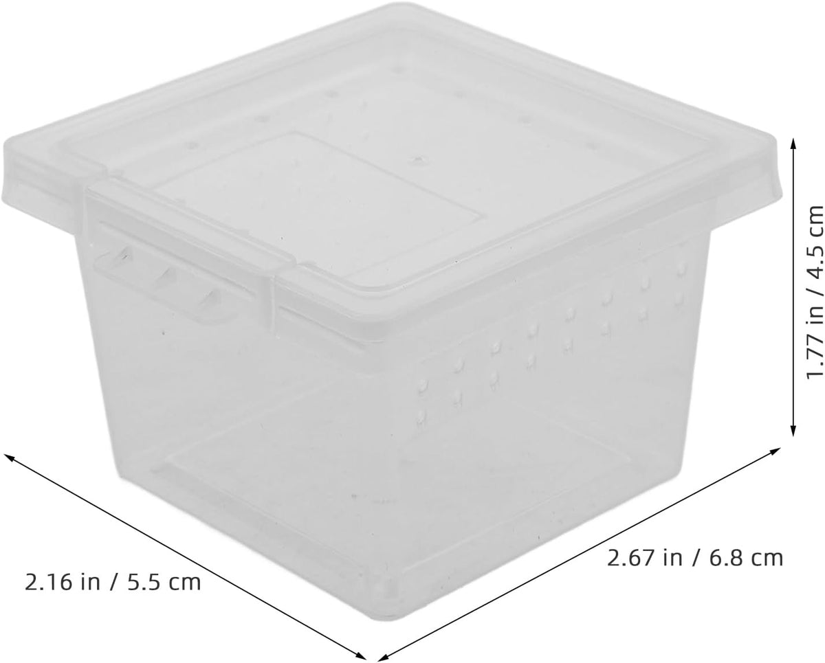 balacoo Reptile Feeding Box: 100Pcs Reptile Breeding Box Plastic Transparent Feeding Enclosure Case