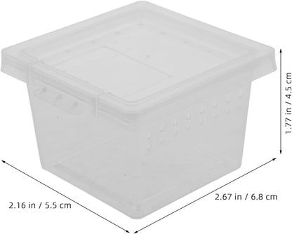 balacoo Reptile Feeding Box: 100Pcs Reptile Breeding Box Plastic Transparent Feeding Enclosure Case