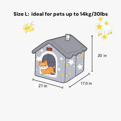 Scnbom Dog House Indoor Puppy Cave Cat Nest Kennel Pet Bed Portable Memory Sponge Foldable Houses