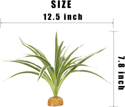 Artificial Spider Plants, Reptile Terrarium Decor, Bearded Dragon Tank Accessories fit Crested