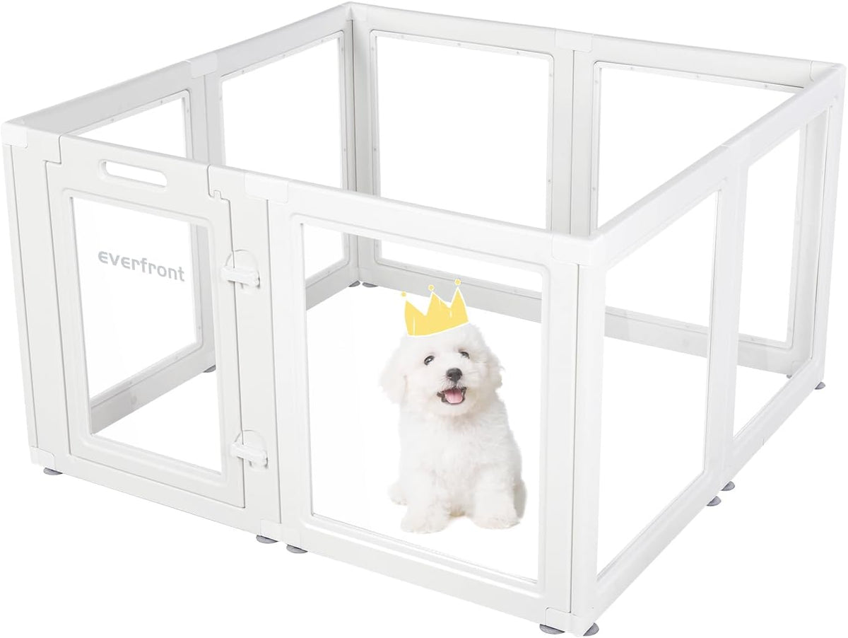 Clear Acrylic Plastic Dog Playpen - Clear Dog Play Pen - Easy Assemble Acrylic Dog Playpen - Puppy