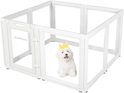 Clear Acrylic Plastic Dog Playpen - Clear Dog Play Pen - Easy Assemble Acrylic Dog Playpen - Puppy