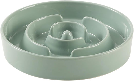 9.5inch Ceramic Slow Feeder Dog Bowl for Large Dog, Puzzle Food Dish, Anti-Gulping, Pet Slow