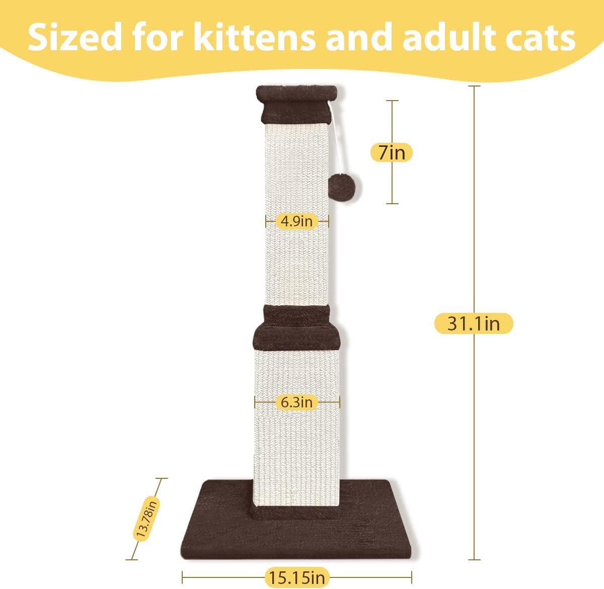 AGYM Cat Scratching Post, 32 Inch Cat Scratch Post for Cats and Kittens, Protect Your Furniture and