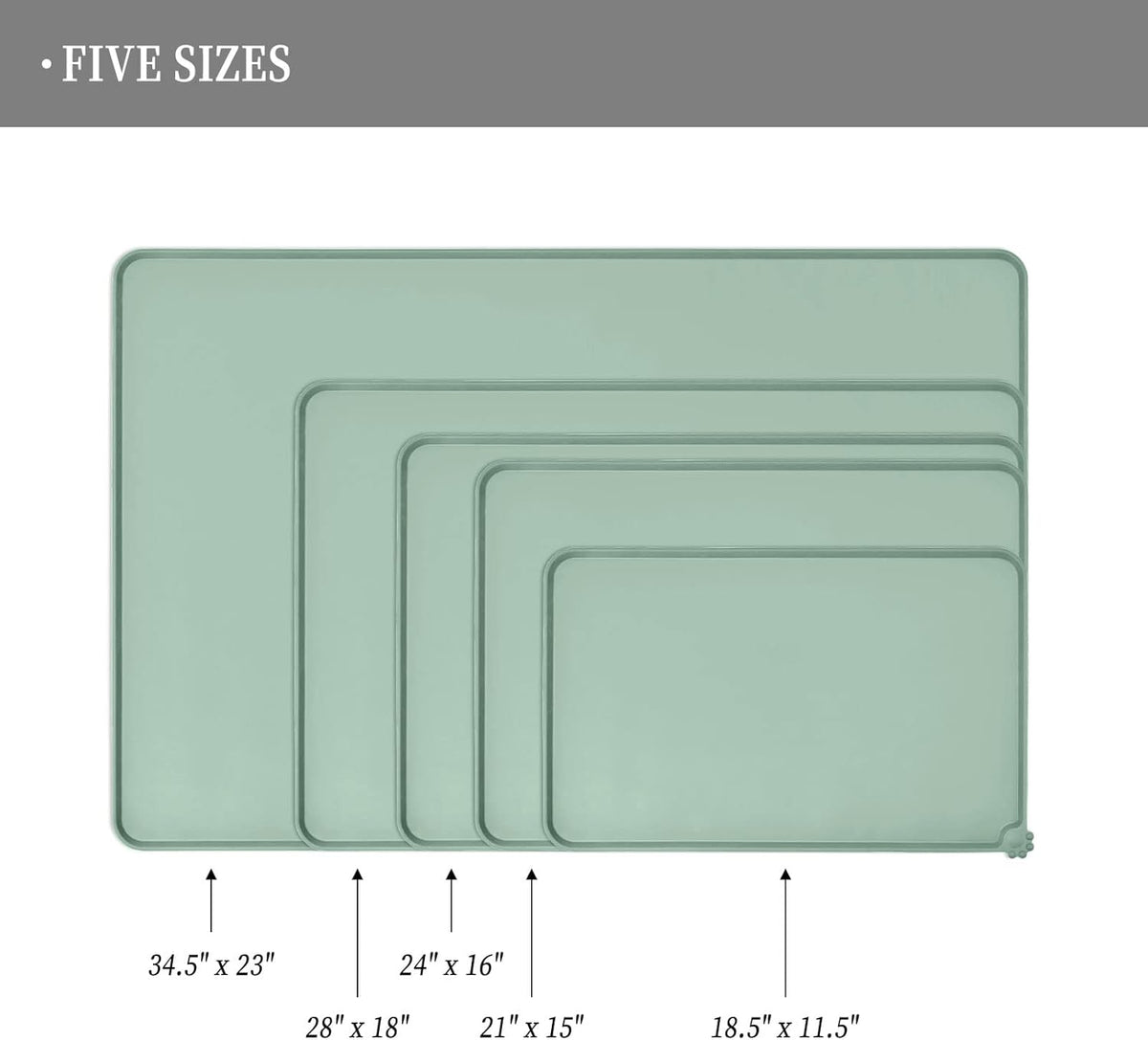 Waterproof Pet Feeding Mat with High Raised Edges, Heavier and Thicker Placemats for Cat Dog Water