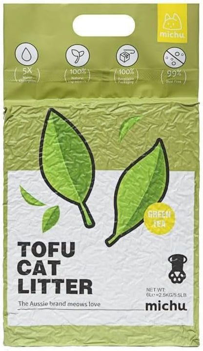 Tofu Cat Litter Natural Clumping Tofu Cat Litter, Fast Clumping and Easily Scoop-able 5.5lb/88oz 5