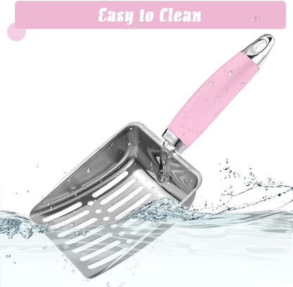 Cat Litter Scoop - Stainless Steel Metal Cat Litter Scoop-Sturdy Mesh Scooper - Mesh Shovel-Easy to