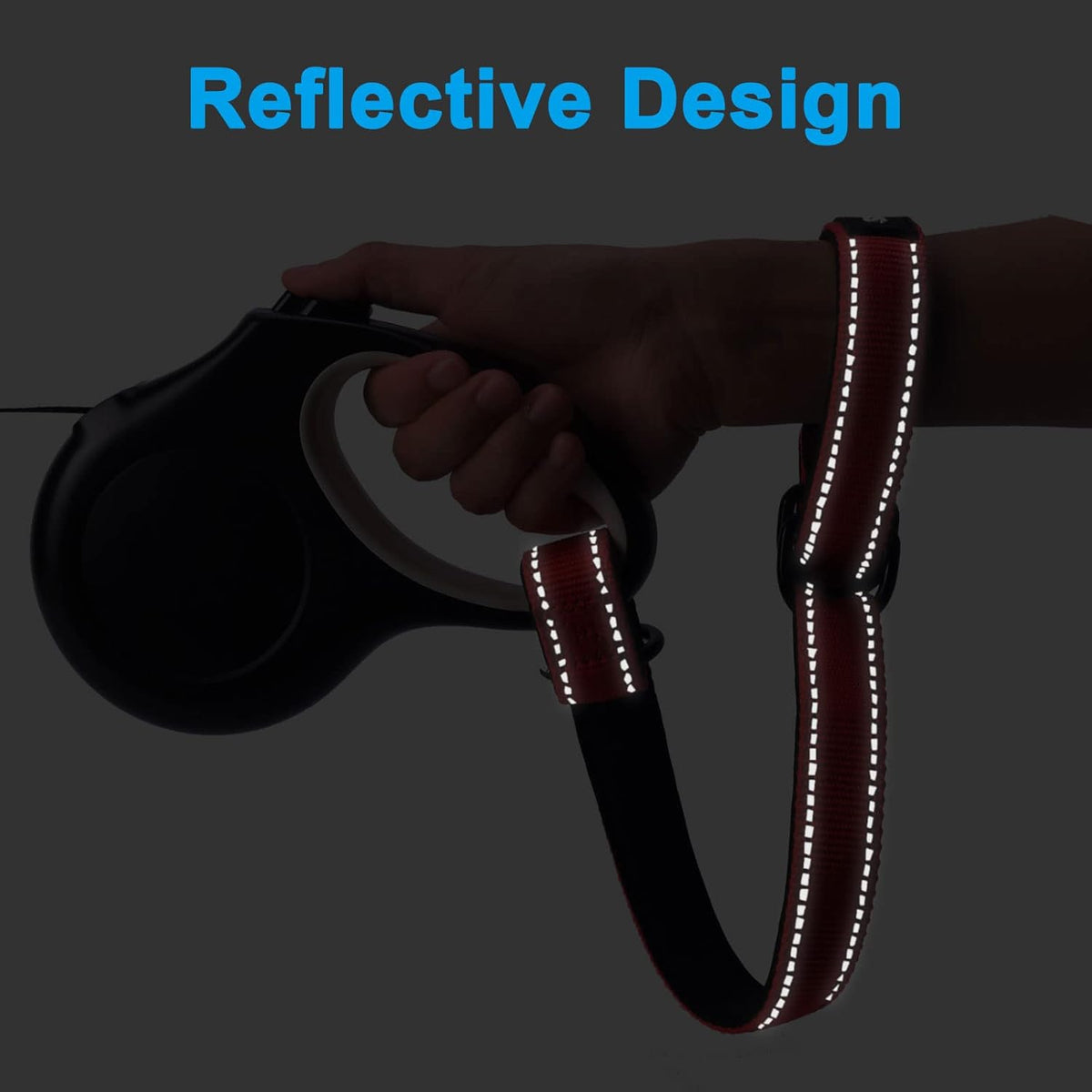 PetBonus Short Dog Leash, Safety Wrist Strap for Retractable Dog Leash, Reflective Design and