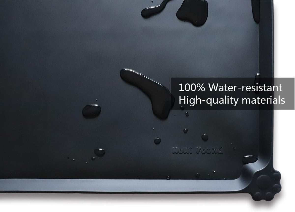 Hoki Found Large Silicone Pet Food Mats Tray - Non Slip Dog Cat Bowl Mats Placemat - Pet Feeding