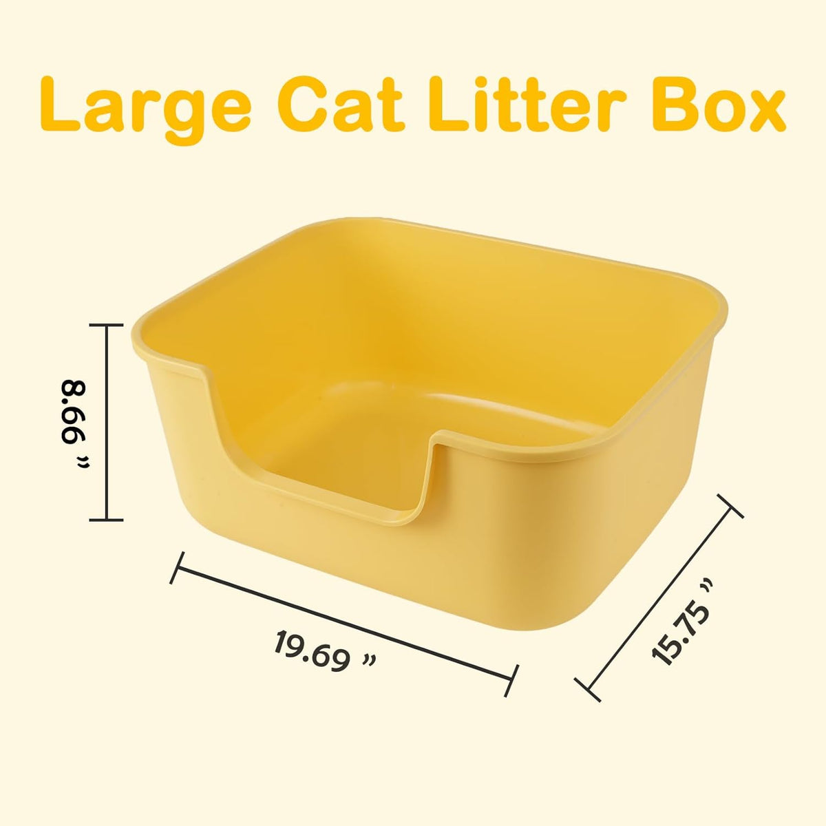 Large Cat Litter Box with High Sides,Cat Boxes for Indoor Cats,Cat Litter Pan for Kitty,Litter Box