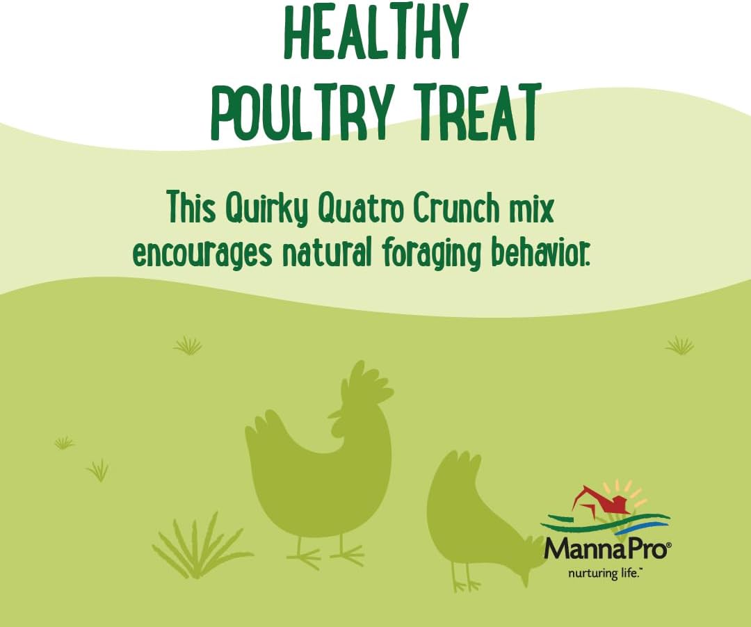 Manna Pro Farmhouse Favorites Quirky Quatro Crunch – 100% Natural Protein Treat for Mixed Flocks