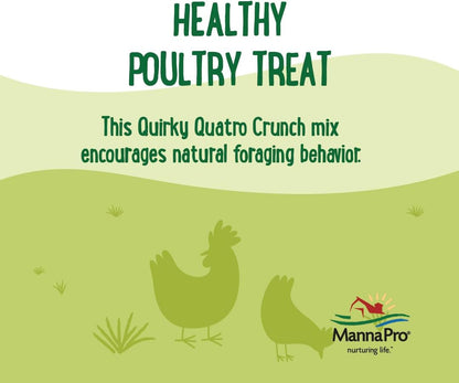 Manna Pro Farmhouse Favorites Quirky Quatro Crunch – 100% Natural Protein Treat for Mixed Flocks
