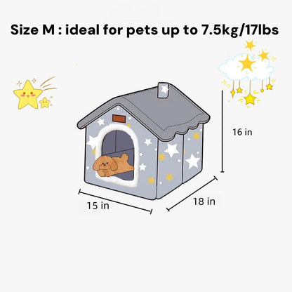Scnbom Dog House Indoor Puppy Cave Cat Nest Kennel Pet Bed Portable Memory Sponge Foldable Houses