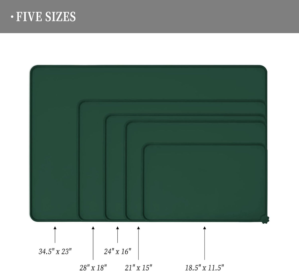 Waterproof Pet Feeding Mat with High Raised Edges, Heavier and Thicker Placemats for Cat Dog Water