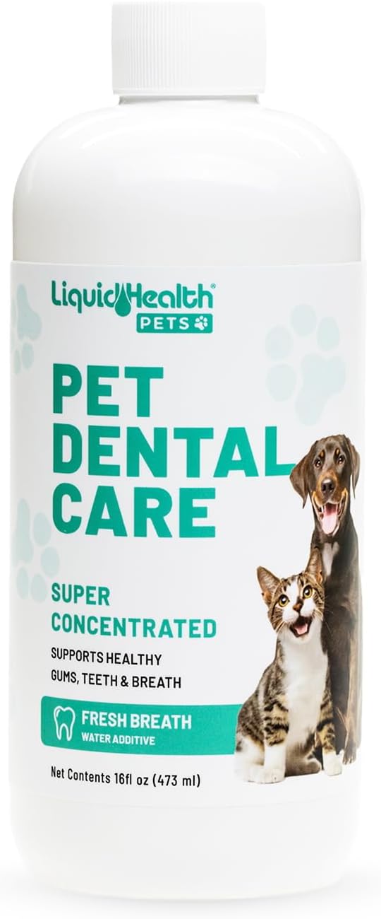 LIQUIDHEALTH Pet Dental Care Water Additive for Dogs & Cats - Fast Acting Pet Bad Breath Freshener