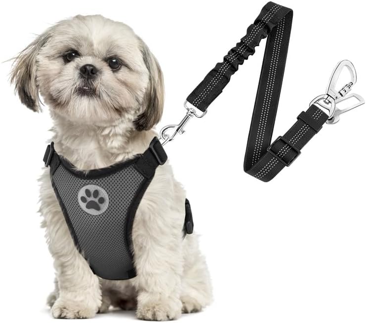 SlowTon Dog Seat Belt Harness for Car, Dog Car Harness Adjustable Mesh Breathable & Dog Seatbelt