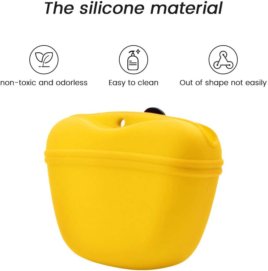 AUDWUD Silicone Dog Treat Pouch,Clip on Portable Training Container,Convenient Magnetic Buckle
