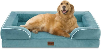 Comfort Expression Orthopedic Foam XL Dog Beds Waterproof, Extra Large Dog Bed with Bolster