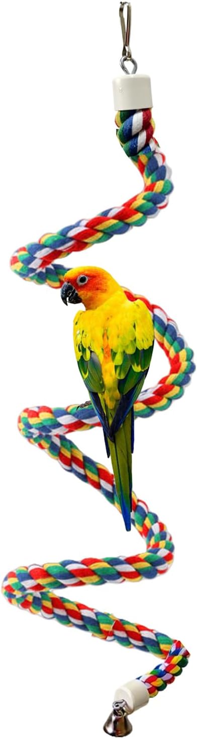 Bird Rope Perch & Birds Swing Set - Bird cage Accessories, 40‘’ Rope perches for Conures