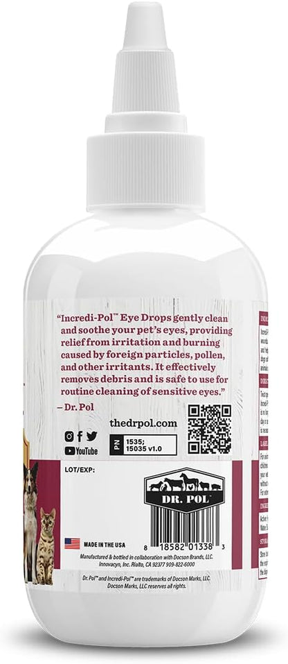 Dr. Pol Incredi-Pol Eye Drops for Dogs, Cats, and All Animals - Dog Eye Drops to Flush and Clean