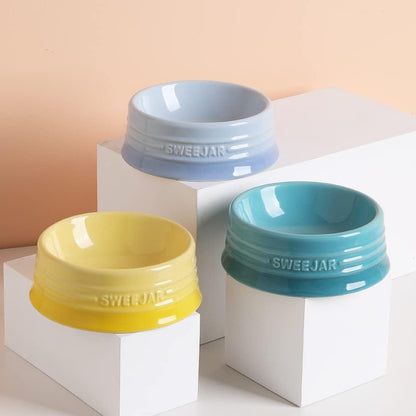 Sweejar Gradient Dog Bowl, Ceramic Dog Food Dish for Puppy and Kitten, Porcelain Pet Bowl for Food