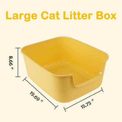 Large Cat Litter Box with High Sides,Cat Boxes for Indoor Cats,Cat Litter Pan for Kitty,Litter Box