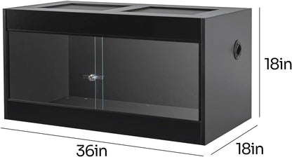 OIIBO 50 Gallon Reptile Original Wood Enclosure, Reptile Terrarium with Double Hinge Sliding Doors