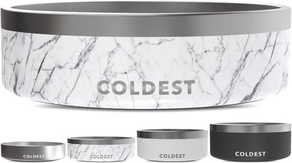 Coldest Dog Bowl - Anti Rust Metal & Non Slip Dog Bowls Large, Spill Proof Heavy Duty 3 Layers