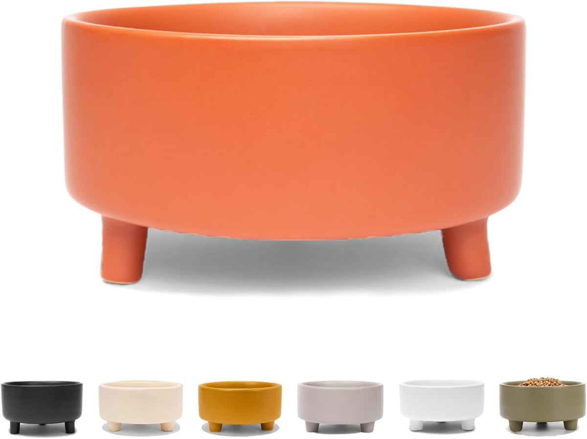 Waggo Uplift Ceramic Dog Bowl for Small Medium and Large Breeds - Heavyweight and Durable Pet Food