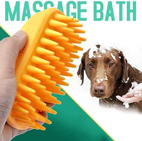 Pet Silicone Shampoo Brush for Long & Short Hair, Pink ( New ), Medium Large Pets Dogs Cats